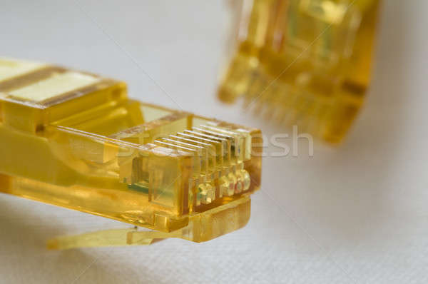 黃色 因特網 電纜 區域網路 通訊 計算機 商業照片 © AlessandroZocc