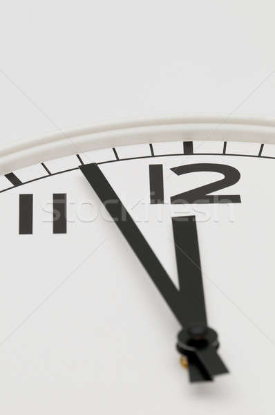 White clock with black hands showing three minutes to midnight, noon Stock photo © AlessandroZocc