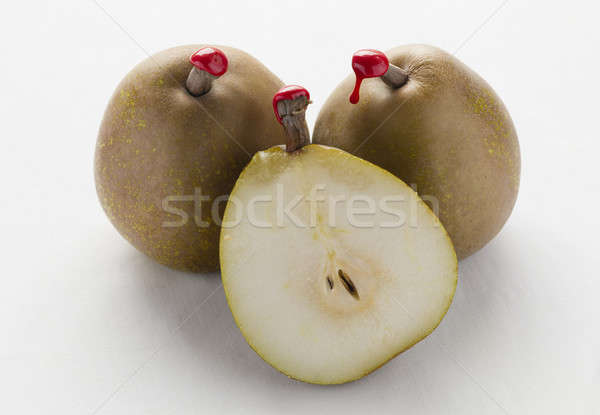 Green pears with red sealing wax Stock photo © AlessandroZocc