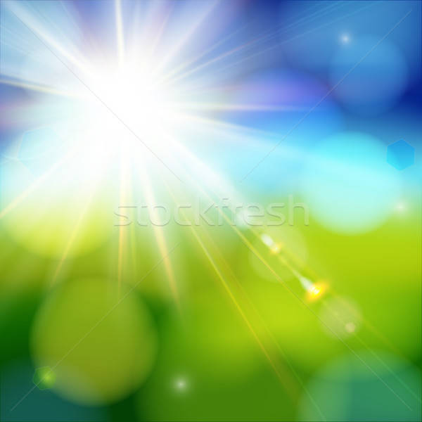 Bright shining sun with lens flare. Stock photo © alevtina