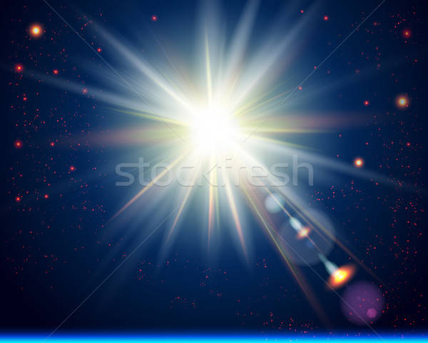 Lumineuses soleil cosmique vecteur image [[stock_photo]] © alevtina