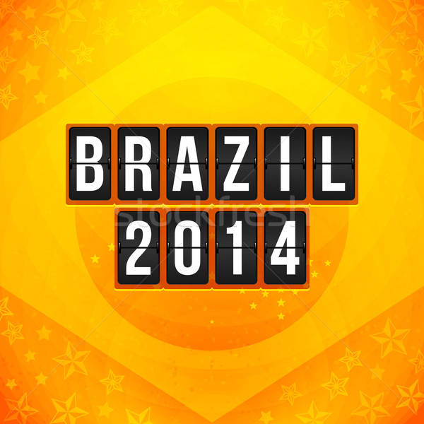 Brazília 2014 futball poszter fényes időbeosztás Stock fotó © alevtina