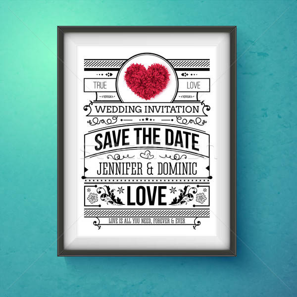 Wedding Invitation Concept Design on Frame Stock photo © alevtina