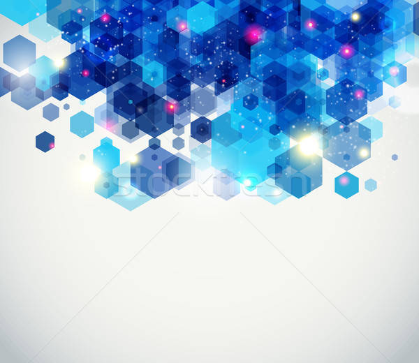 Blue and sparkling page layout for your presentation. Stock photo © alevtina