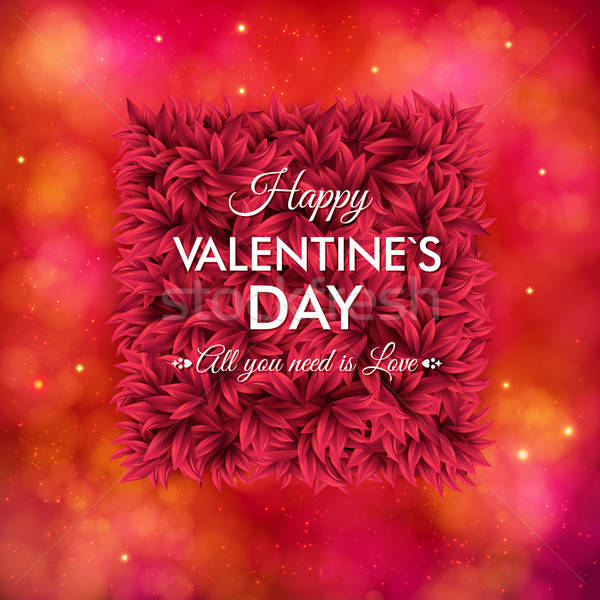 Tender floral red Valentines Day card design Stock photo © alevtina