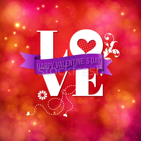 Valentin nap üdvözlőlap design kedvesem vektor absztrakt piros Stock fotó © alevtina