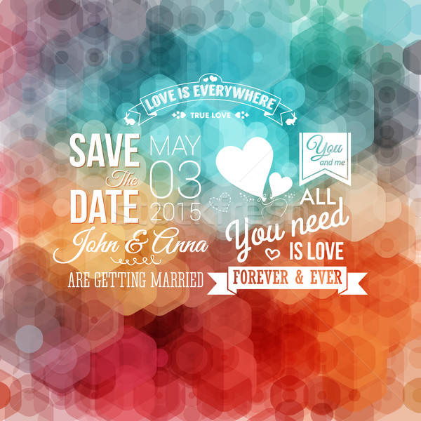 Save the date for personal holiday. Wedding invitation. Vector i Stock photo © alevtina