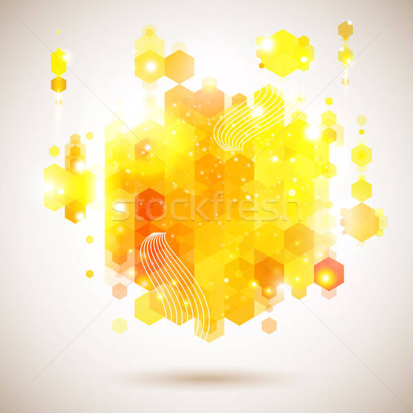 Luminos optimist poster luxuriant galben abstract Imagine de stoc © alevtina