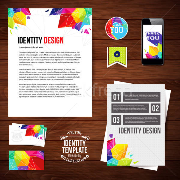 Stock photo: Identity design for Your business, geometric style. Set of blank