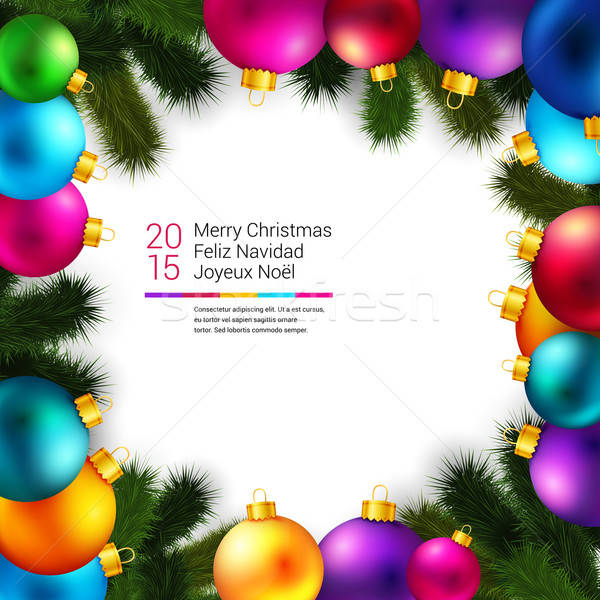 Bright and colorful winter holidays background. Frame made of Ch Stock photo © alevtina