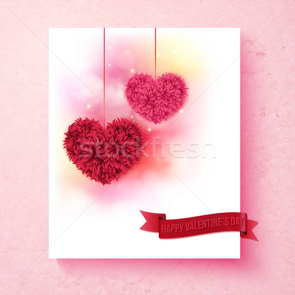 Sentimental Valentine card design with hearts Stock photo © alevtina