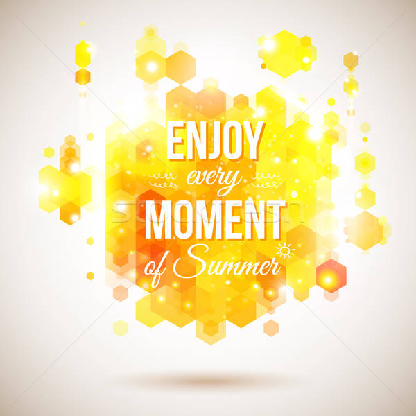 Enjoy every moment of Summer. Positive and bright yellow poster. Stock photo © alevtina