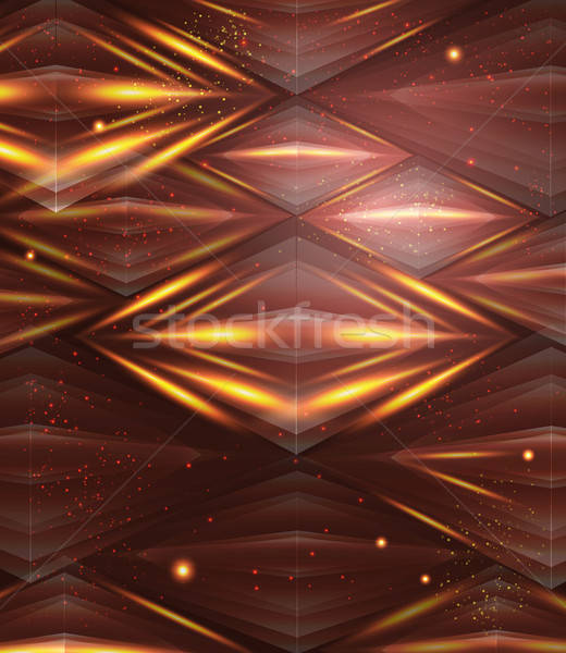 Abstract hexagon pattern. Brown and golden shiny background. Stock photo © alevtina