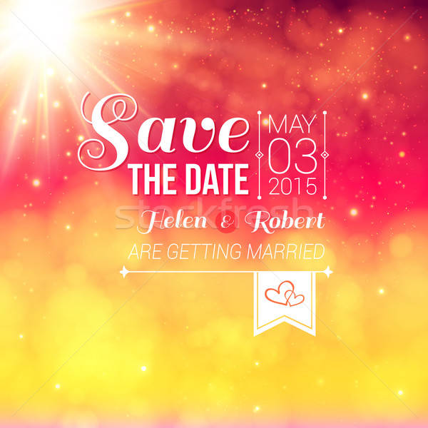 Save the date for personal holiday. Wedding invitation on a love Stock photo © alevtina