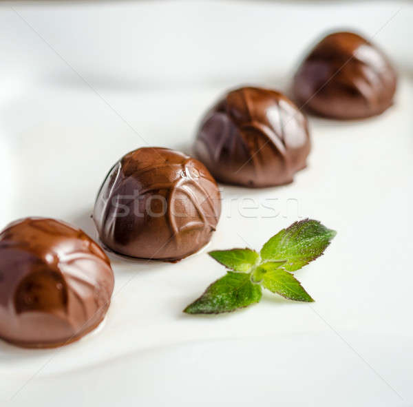 Chocolade voedsel hout tabel bar Stockfoto © Alex9500