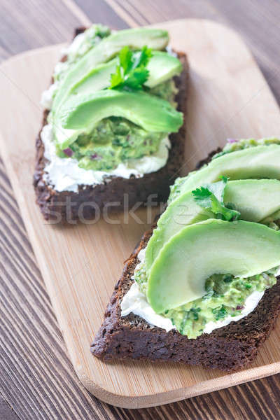 Toasts with cream cheese and guacamole Stock photo © Alex9500