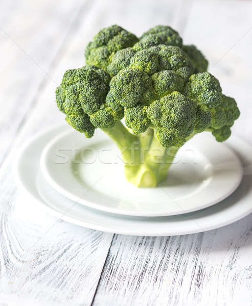 Fresh broccoli on the white plate Stock photo © Alex9500