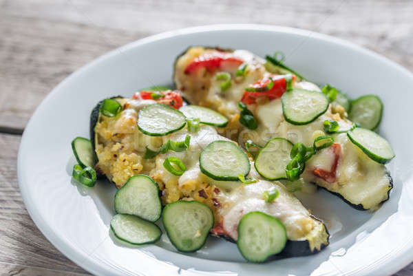 Stuffed zucchini with couscous and mozzarella Stock photo © Alex9500