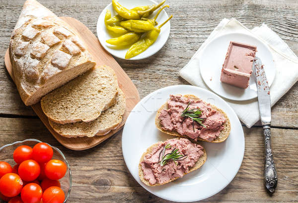 Wholewheat sandwiches with liver pate Stock photo © Alex9500