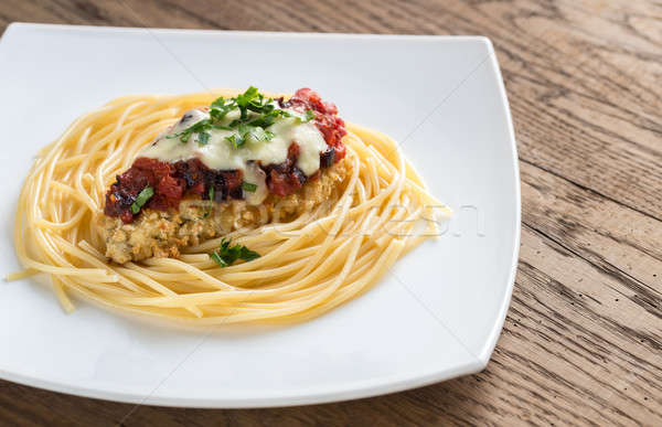 Stockfoto: Gebakken · kip · parmezaan · mozzarella · voedsel · restaurant