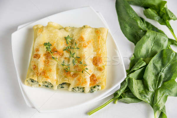 Cannelloni with ricotta and spinach Stock photo © Alex9500