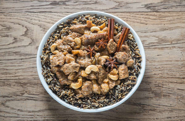 Thai Massaman Curry on the wooden background Stock photo © Alex9500