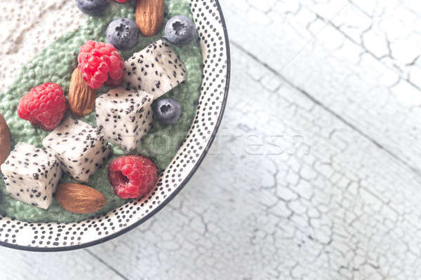 Stock photo: Bowl of pudding with superfoods