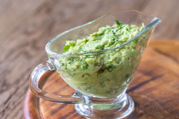 Guacamole in glass gravy-boat Stock photo © Alex9500