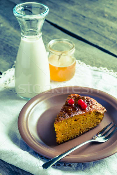 Carrot pie decorated with fresh berries Stock photo © Alex9500