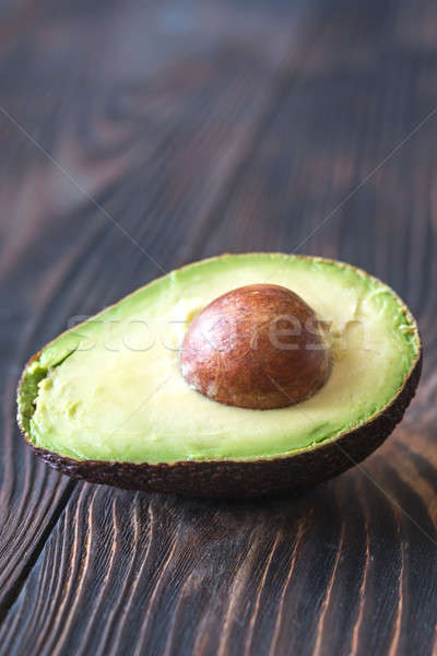 Halved avocado on the wooden background Stock photo © Alex9500