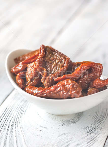 Bowl of sun-dried tomatoes Stock photo © Alex9500