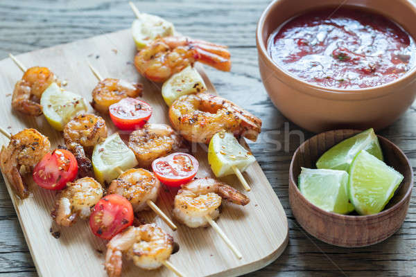 Skewers with shrimps Stock photo © Alex9500