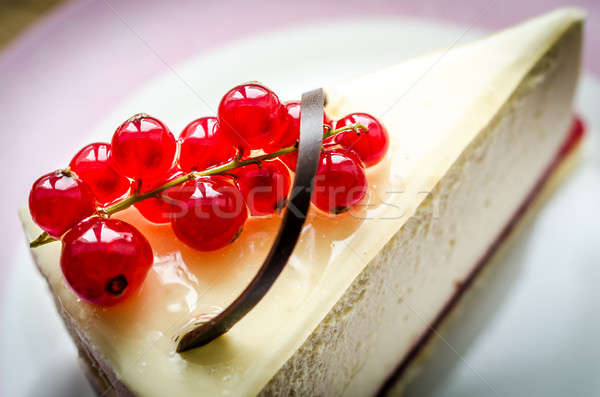 Sernik czerwona porzeczka urodziny ciasto ser Zdjęcia stock © Alex9500