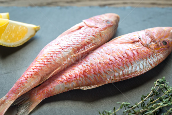Raw red mullet with ingredients Stock photo © Alex9500