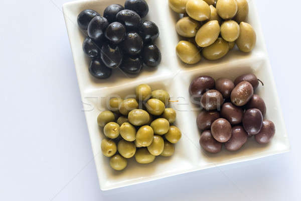 Assortment of olives: top view Stock photo © Alex9500