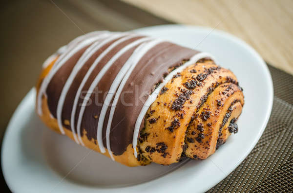 Chocolate bun with poppy seeds Stock photo © Alex9500