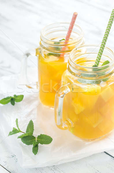 Mango juice in mason jars Stock photo © Alex9500