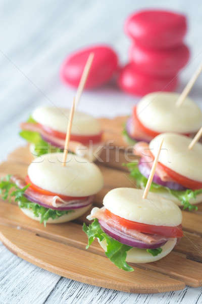 Mini cheese and prosciutto sandwiches Stock photo © Alex9500