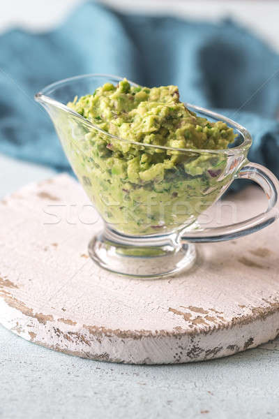 Guacamole in glass gravy-boat Stock photo © Alex9500