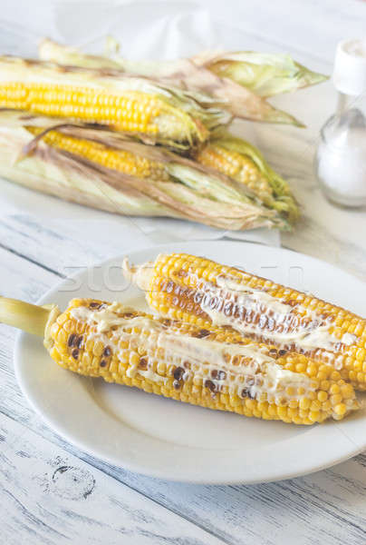 Grilled corncorbs on the plate Stock photo © Alex9500
