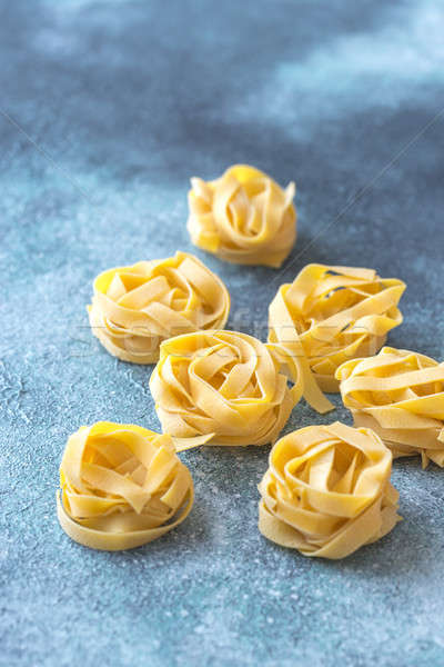 Stock photo: Raw fettuccine pasta