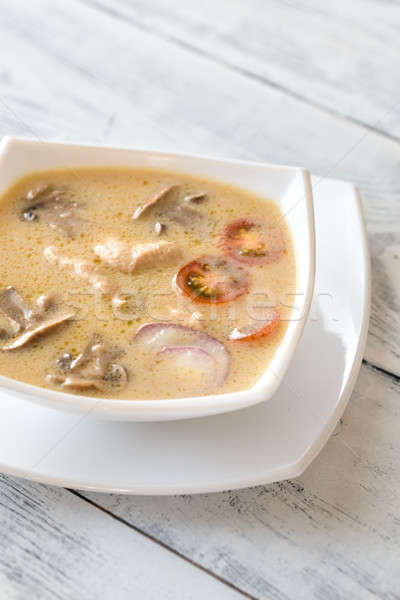 Bowl of thai tom kha soup Stock photo © Alex9500