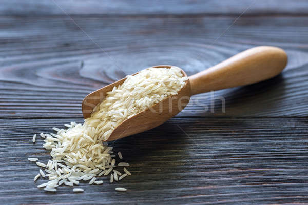 Foto stock: Cuchara · basmati · arroz · verde · color · semillas