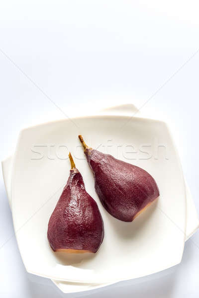 Merlot-poached pear on the plate Stock photo © Alex9500