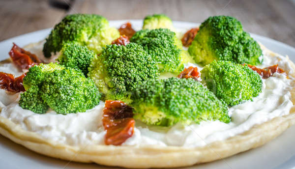 Quiche with broccoli and sun dried tomatoes Stock photo © Alex9500