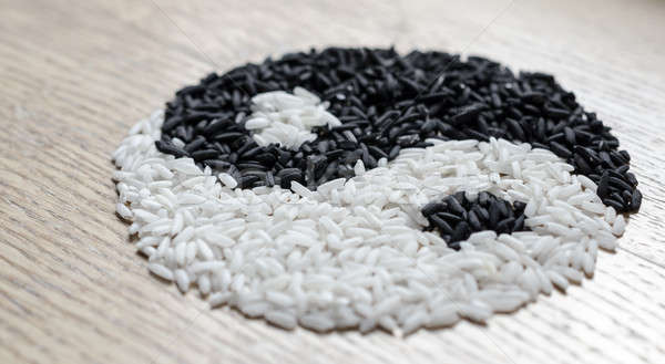 Pirinç yin yang soyut Çin kadın pişirme Stok fotoğraf © Alex9500