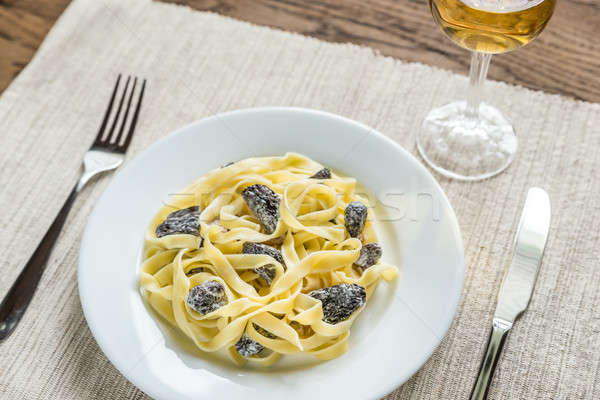 Tagliatelle with morel mushrooms Stock photo © Alex9500