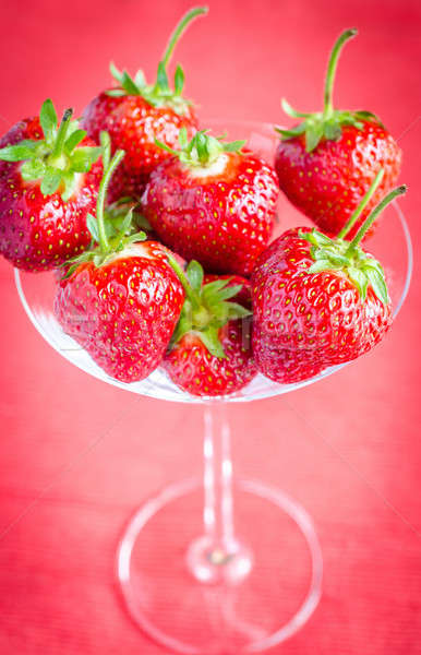 Fresh strawberries in martini glass Stock photo © Alex9500