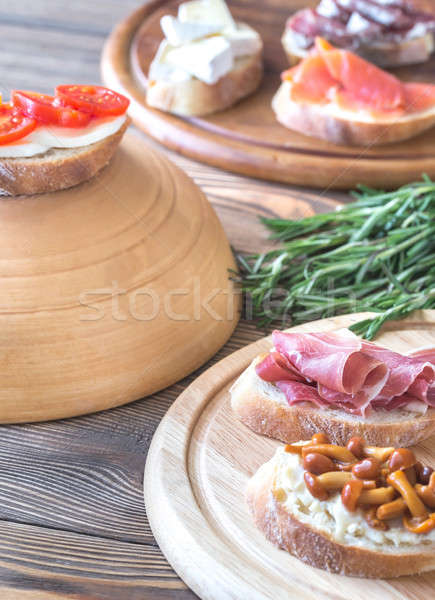 Crostini with different toppings Stock photo © Alex9500