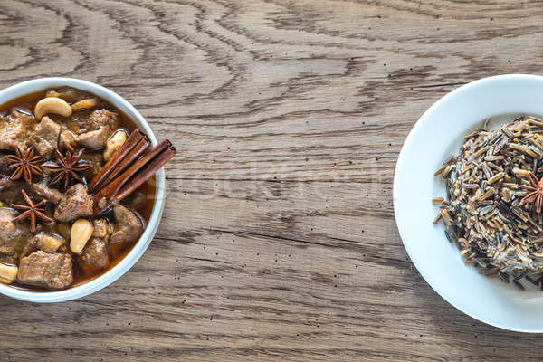 Thai Massaman Curry on the wooden background Stock photo © Alex9500